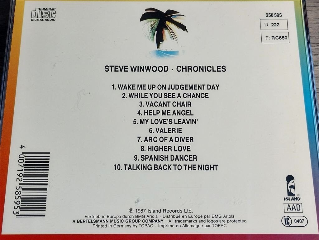 Steve Winwood ‎– Chronicles, Ophalen of Verzenden, Zo goed als nieuw, Poprock