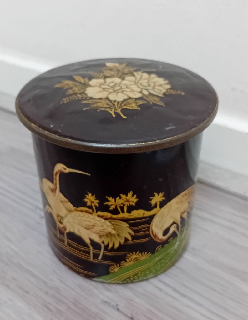 vintage kraanvogels blik zwart, Verzenden, Overige