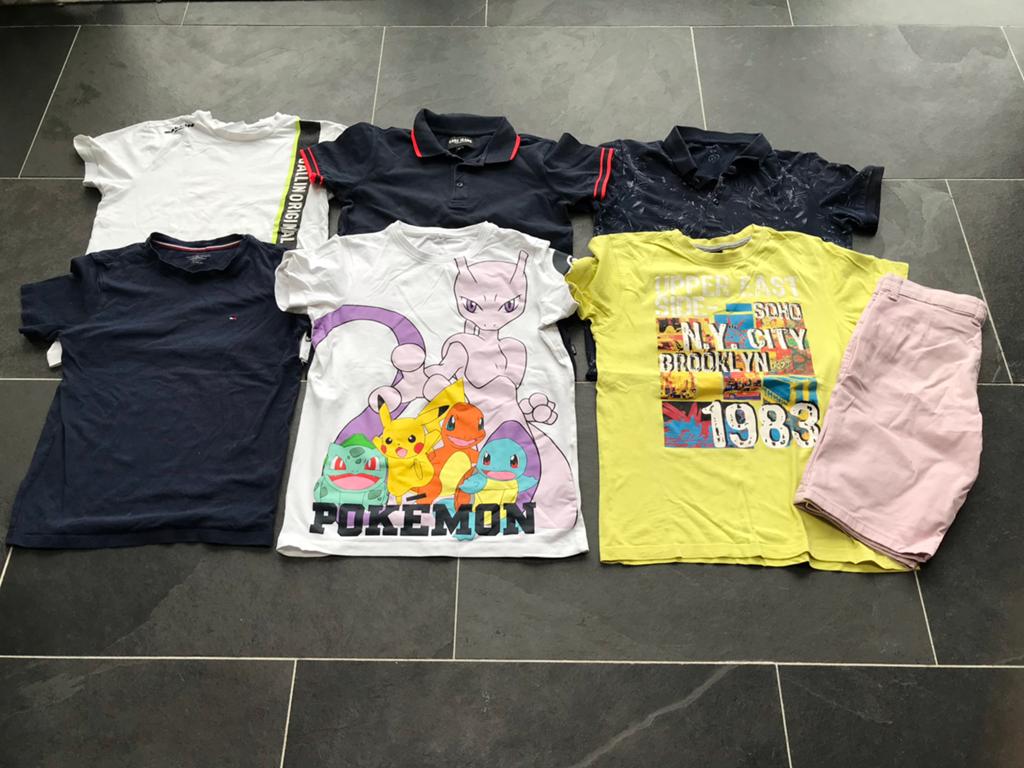 Kledingpakket jongen maat 146-152: 6 shirts en 1 korte broek, Ophalen of Verzenden, Gebruikt, Maat 146