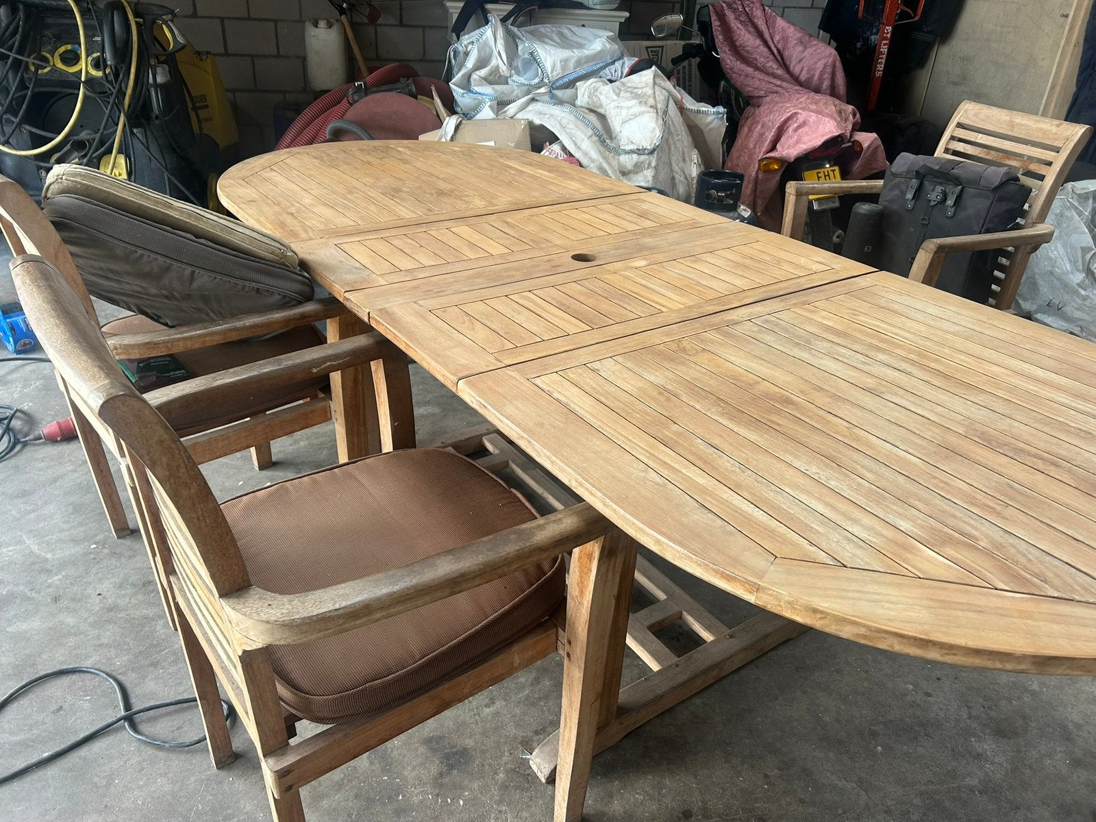 4 nooit gebruikte Teakhouten stoelen !! Goedkoop!, Tuin en Terras, Tuintafels, Ophalen, Nieuw, Ovaal, Hout