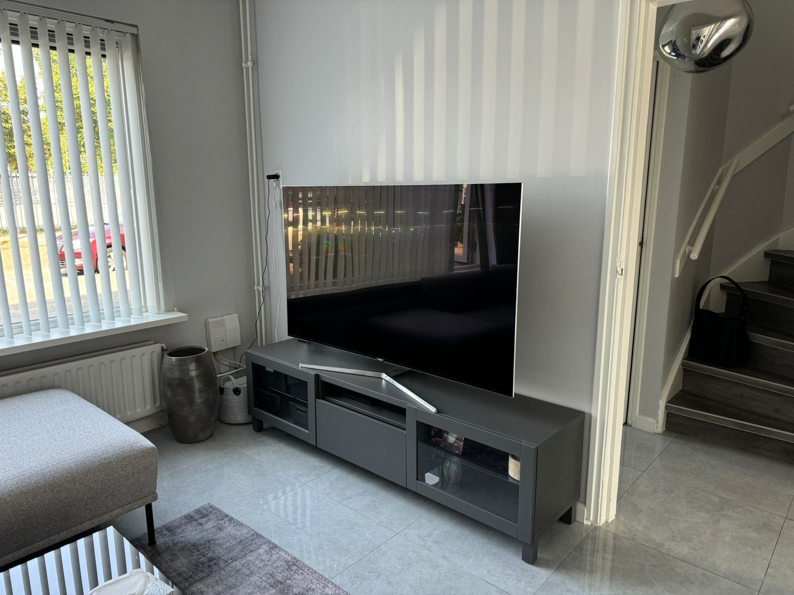 Tv meubel grijs, Ophalen, Zo goed als nieuw, 25 tot 50 cm, Minder dan 100 cm
