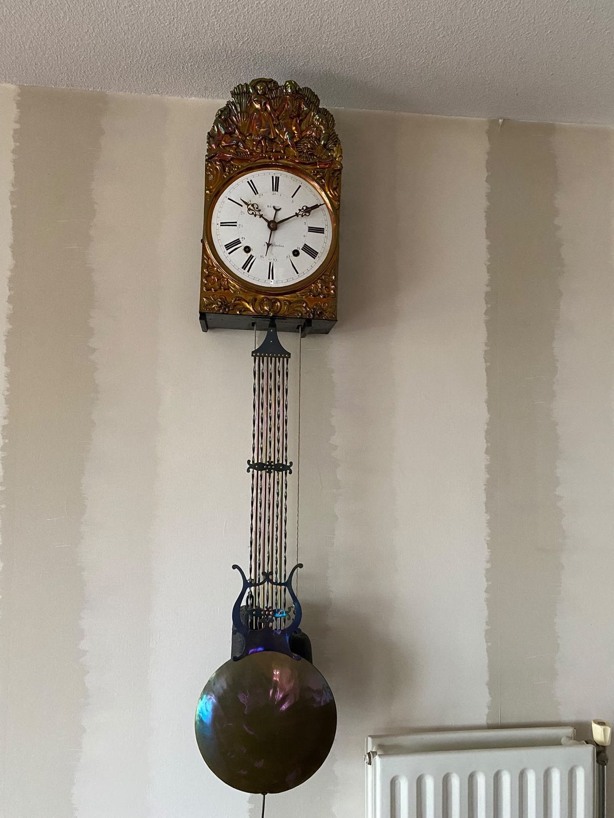 Antieke Franse Comtoise Klok met Slinger, Antiek en Kunst, Ophalen
