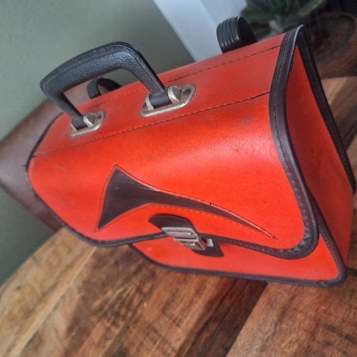 Vintage fiets tas - Oranje, Ophalen of Verzenden, Gebruikt, Onbekend