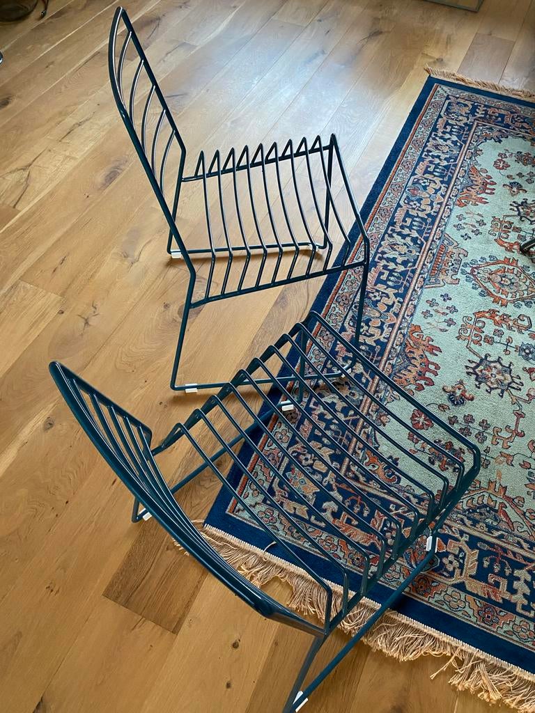 Stalen draden stoelen 2 stuks donker blauw design, Ophalen, Gebruikt, Twee, Blauw