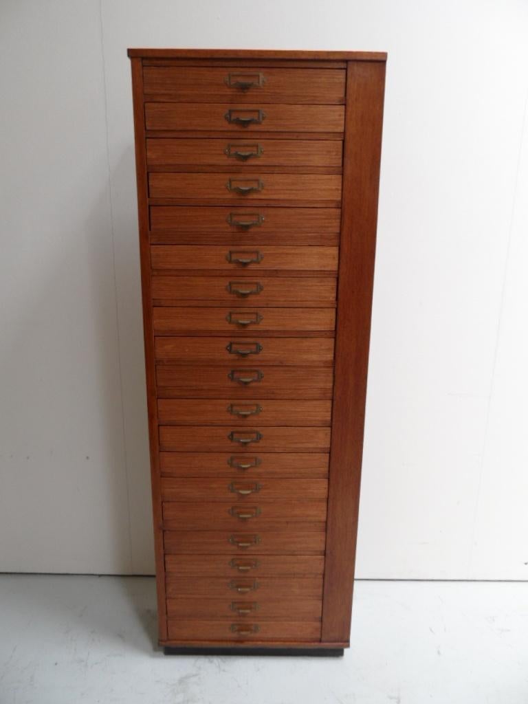 Vintage ladekast  archiefkast  winkelkast, Gebruikt, 3 of 4 laden, Minder dan 100 cm, 25 tot 50 cm