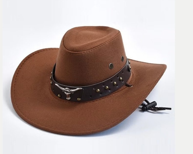 Vintage stijl cowboy hoed met prachtig embleem unisex, Ophalen of Verzenden, Nieuw, One size fits all