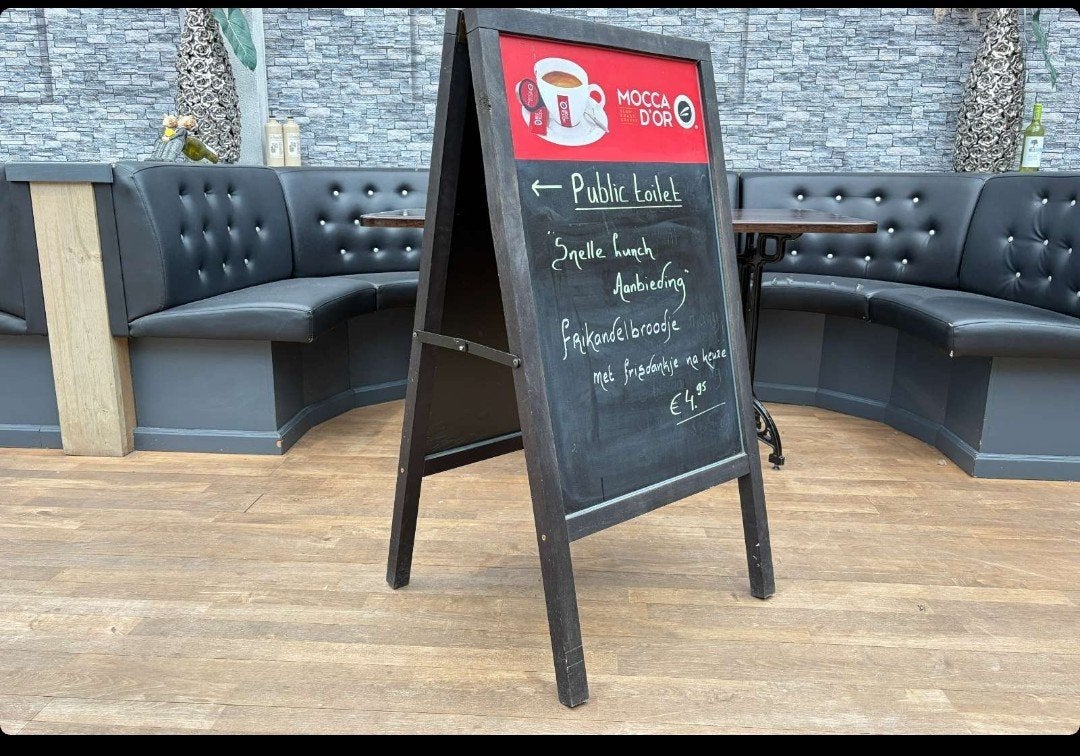 Stevig houten A-frame stoepbord / krijtbord, Ophalen of Verzenden