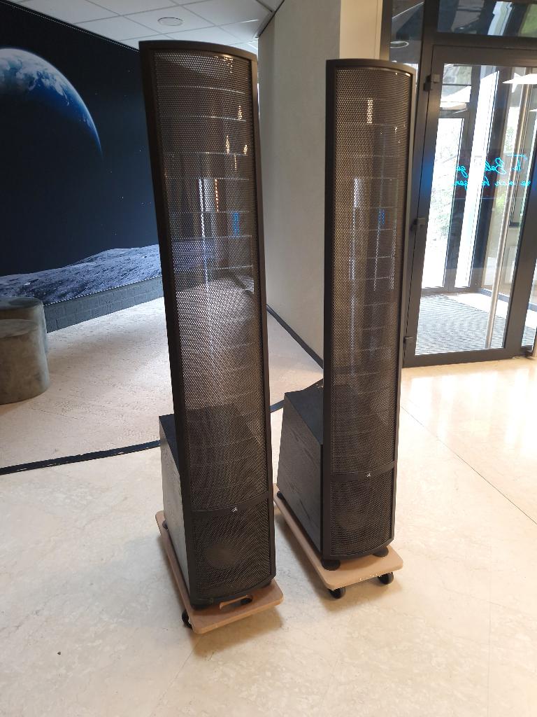 ✅ Martin Logan Theos elektrostaten | hybride | highend top!, Ophalen of Verzenden, 120 watt of meer, Front, Rear of Stereo speakers