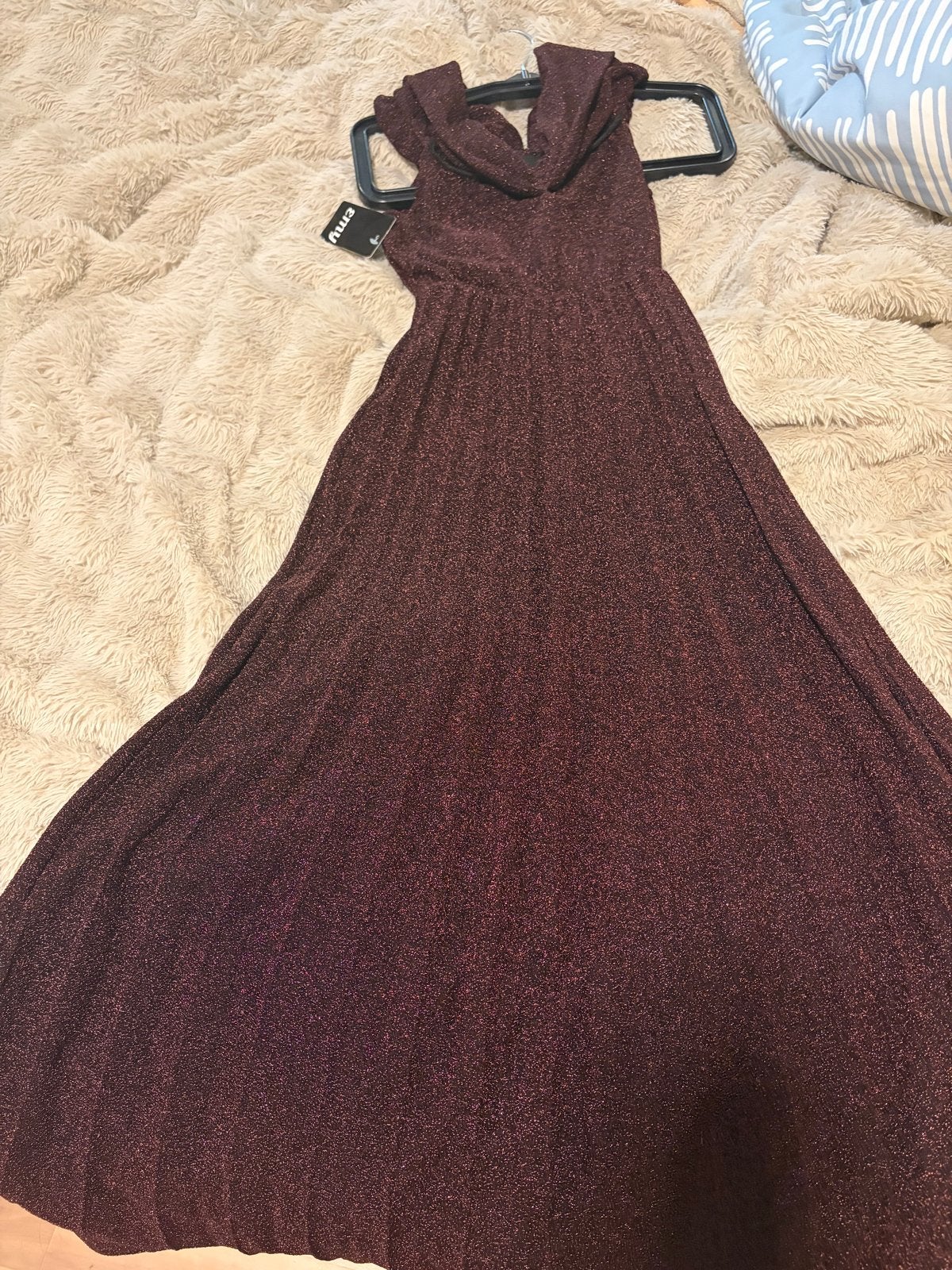 Elegante bordeauxrode glitterjurk maat 36, Maat 38/40 (M), Ophalen of Verzenden, Zo goed als nieuw, Rood