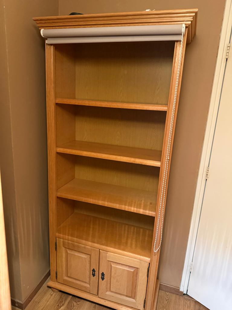 Houten boekenkast met deuren en planken, Ophalen, Gebruikt, 50 tot 100 cm, 150 tot 200 cm