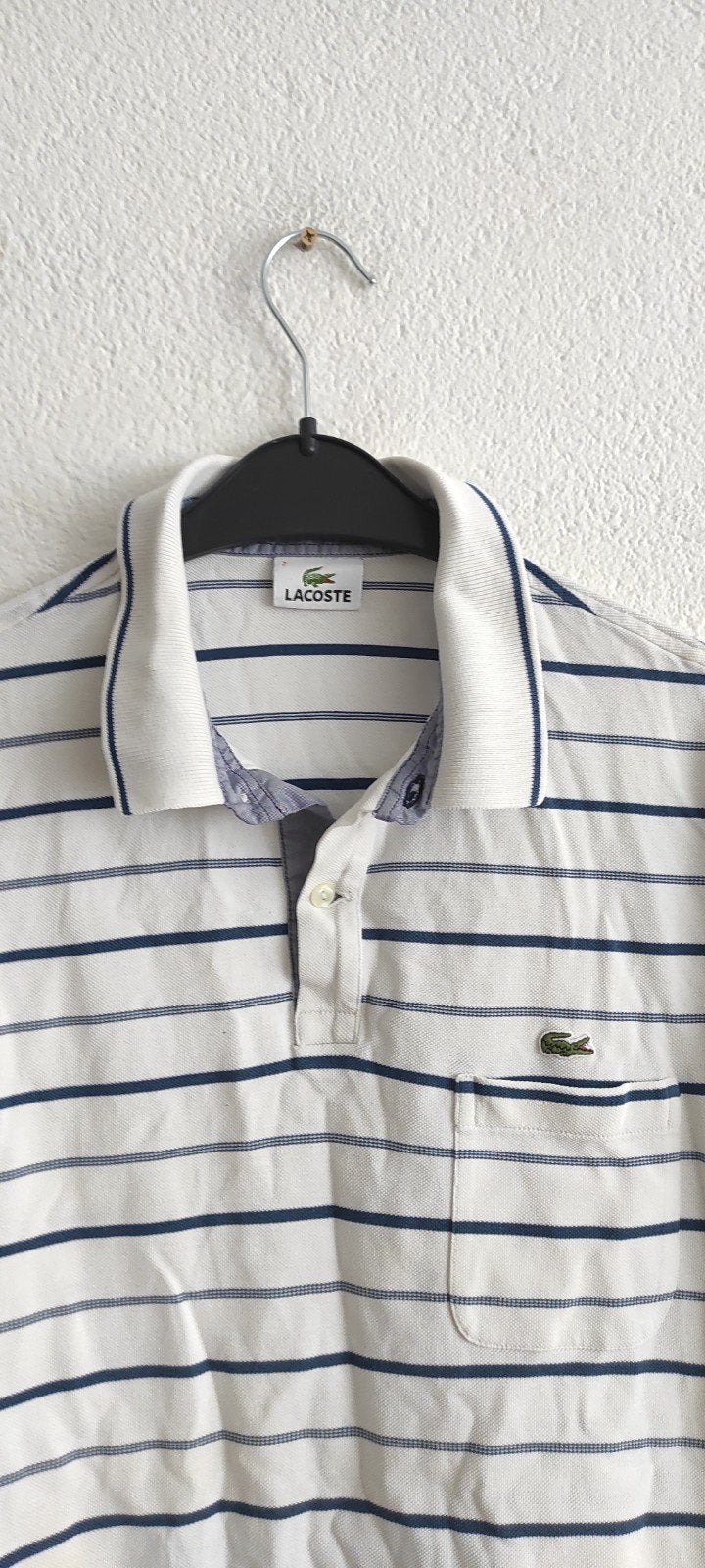 Lacoste gestreept poloshirt - Zo goed als nieuw, Kleding | Heren, Polo's, Maat 56/58 (XL), Ophalen of Verzenden, Zo goed als nieuw