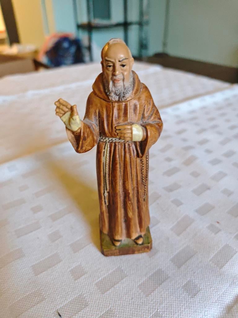Vintage beeldje Pater Pio - 13 cm hoog, Ophalen of Verzenden