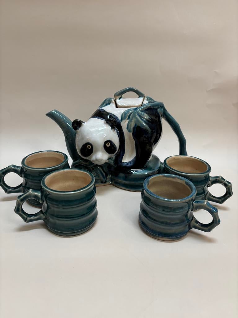 Vintage Chinees theeservies - Panda design, ongebruikt, Ophalen of Verzenden