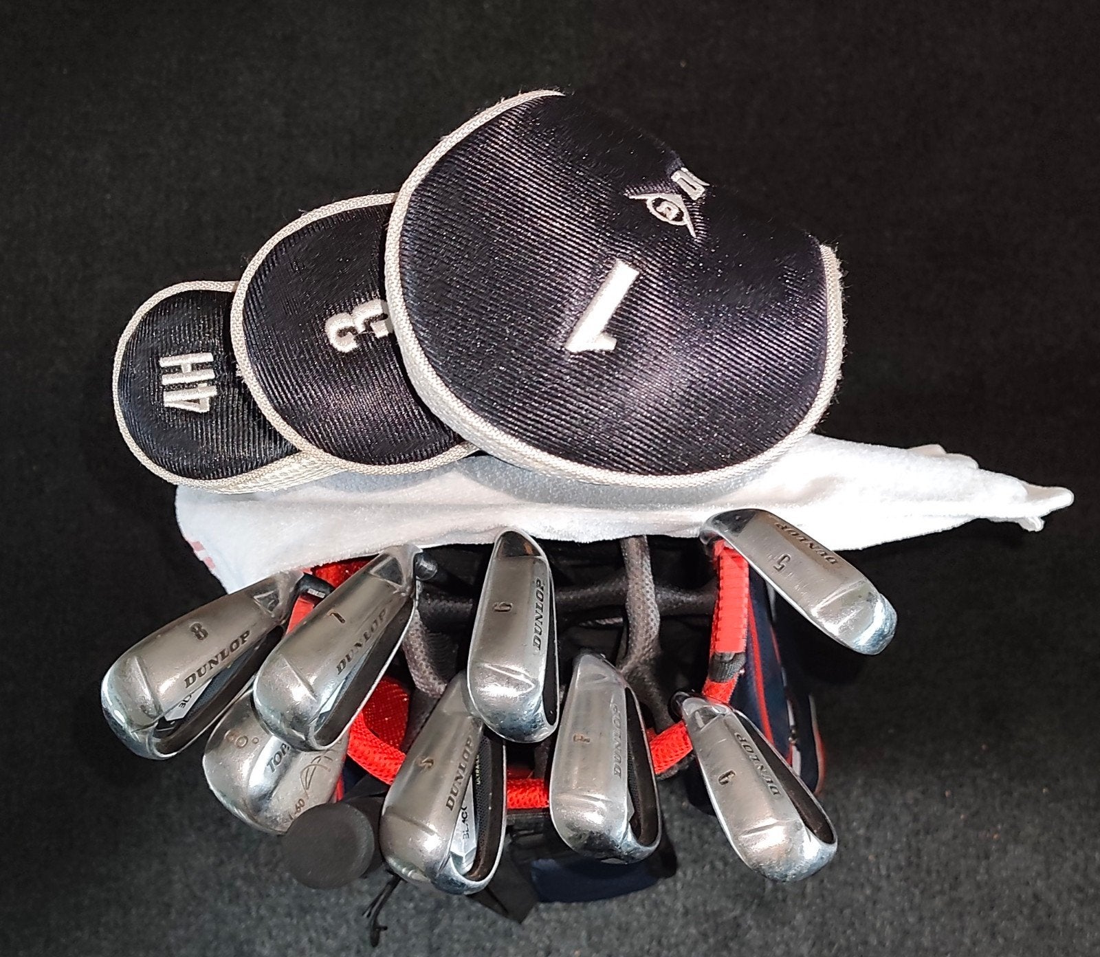 Complete golfset met tas en diverse clubs, Ophalen, Gebruikt, Set, Overige merken