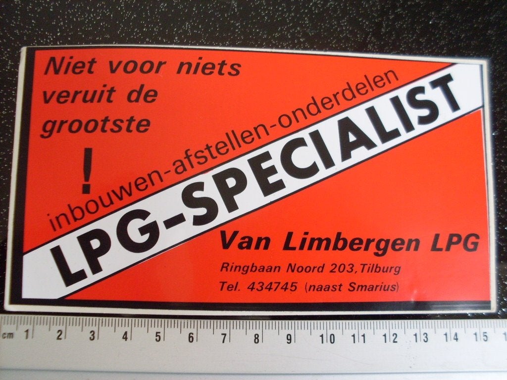 sticker Van Limbergen lpg tilburg lpg specialist inbouwen, Verzenden, Zo goed als nieuw, Bedrijf of Vereniging