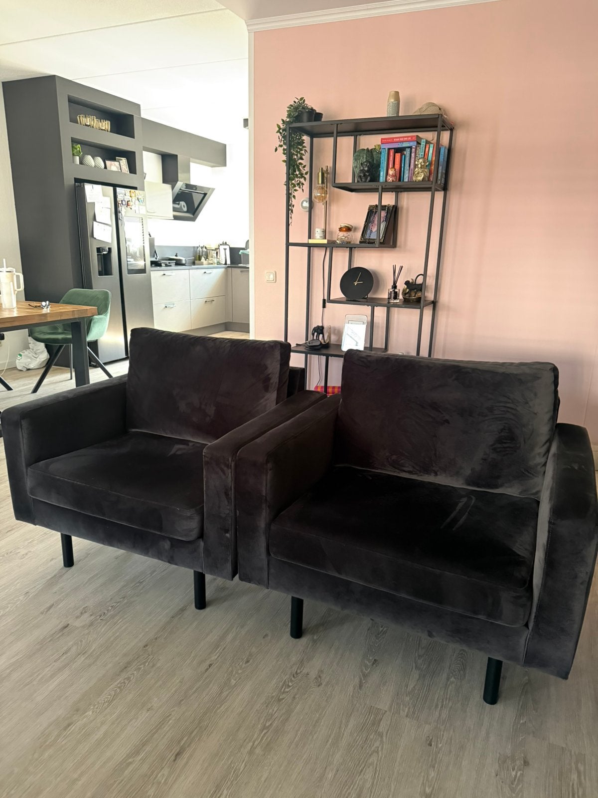 Fauteuils velvet, Huis en Inrichting, Ophalen, Eenpersoons, 75 tot 100 cm, Zo goed als nieuw