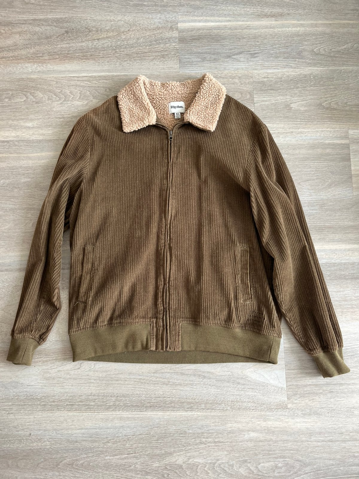 Rhythm corduroy jas met teddy kraag - Maat XL, Ophalen of Verzenden, Gedragen, Maat 56/58 (XL), Bruin