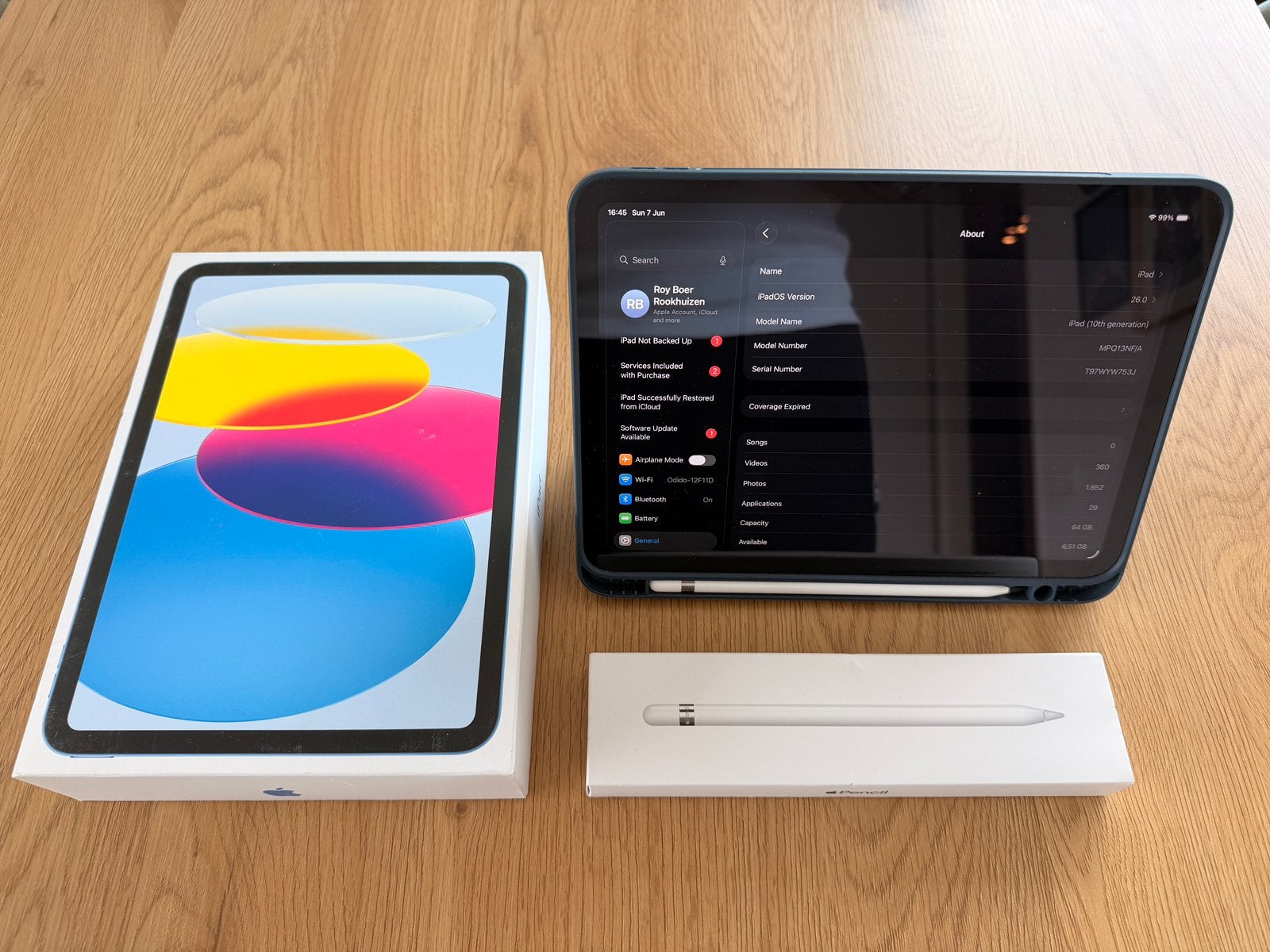 iPad 10e gen 64GB + Case & Apple Pencil - 97.2% battery, Computers en Software, Apple iPads, Zo goed als nieuw, 64 GB, Ophalen