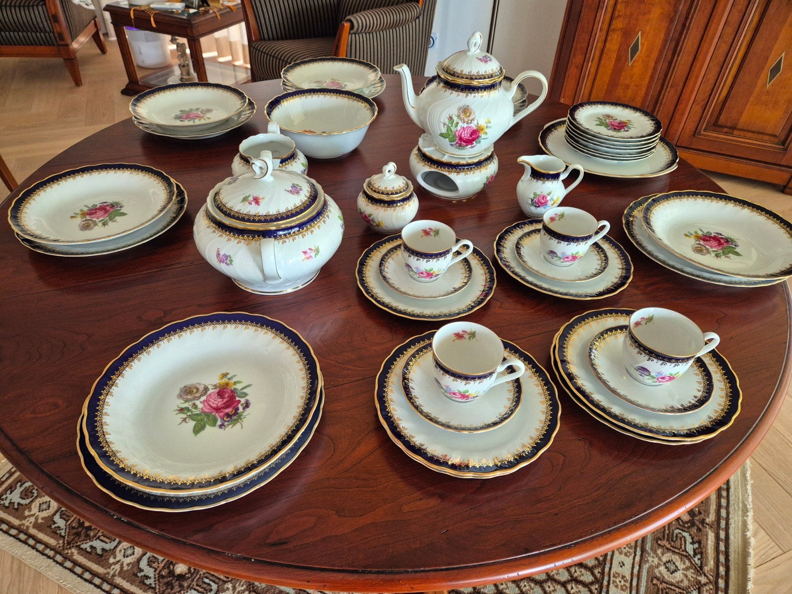 Winterling Bavaria Kobalt Servies met Bloemmotief, Ophalen