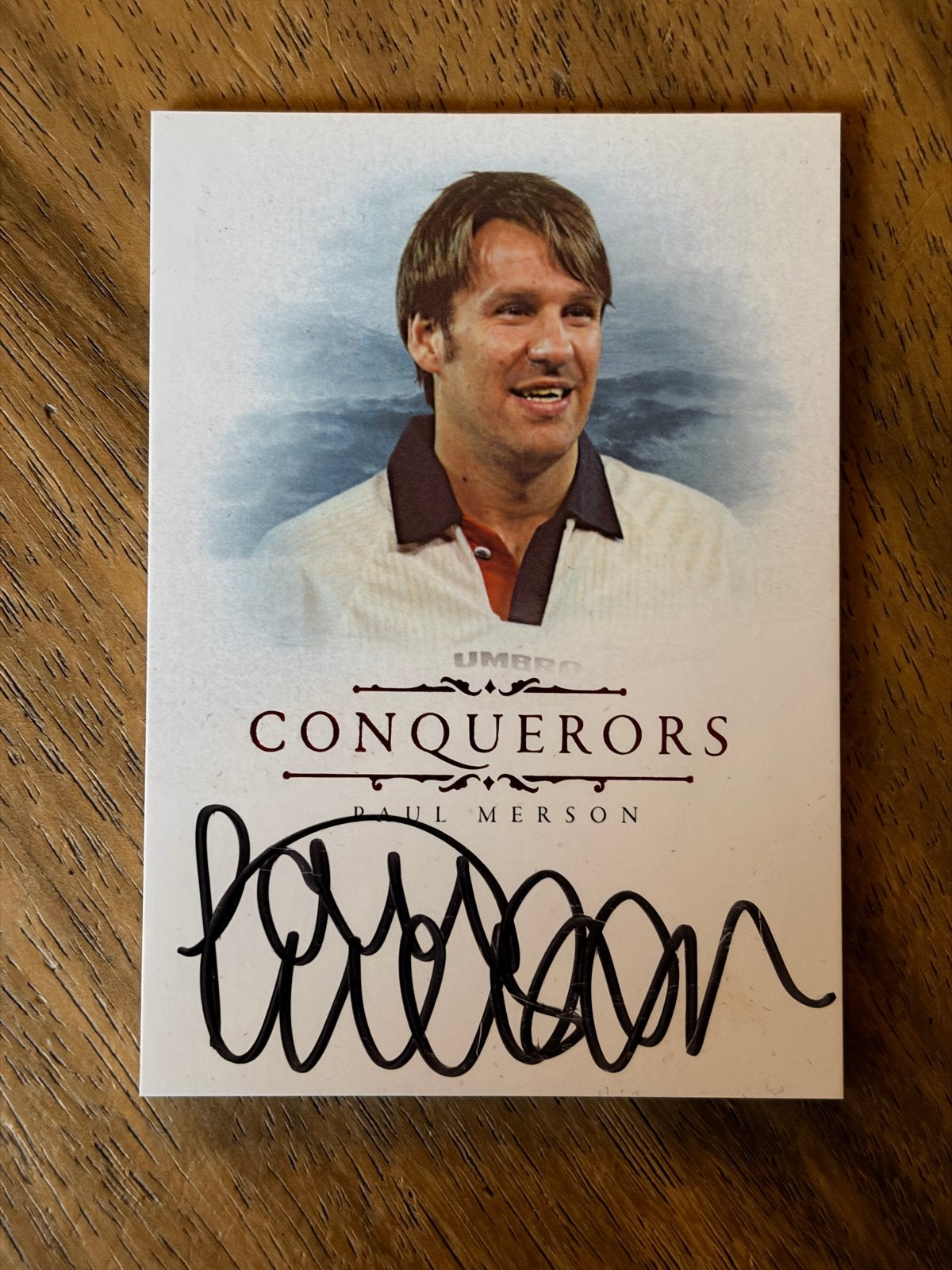Paul Merson gesigneerde kaart - Futera Conquerors 10/11, Verzenden, Zo goed als nieuw, Buitenlandse clubs, Spelerskaart