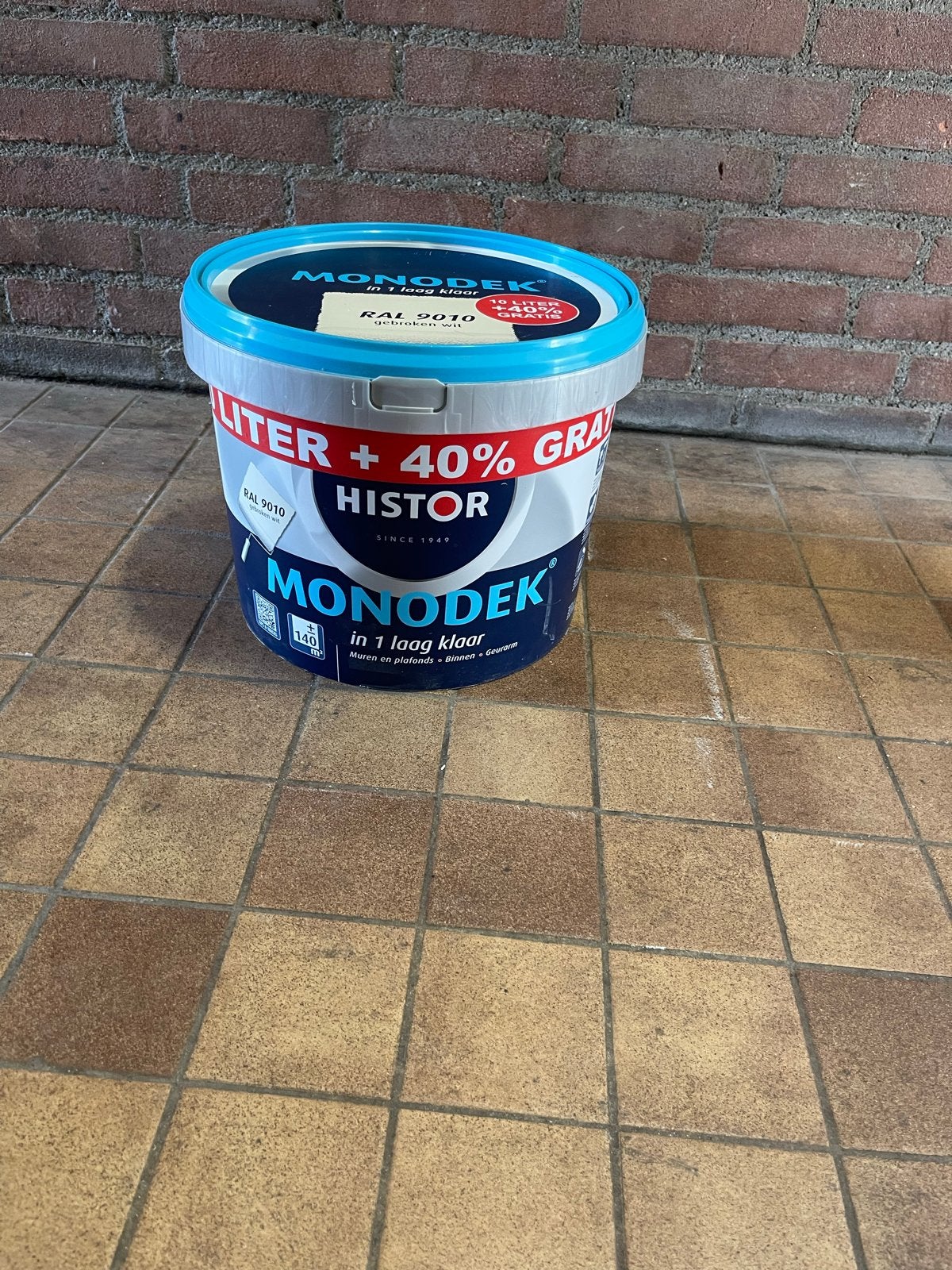 Histor Monodek Latex RAL 9010 Gebroken Wit 14 Liter, Ophalen, Nieuw, Overige typen