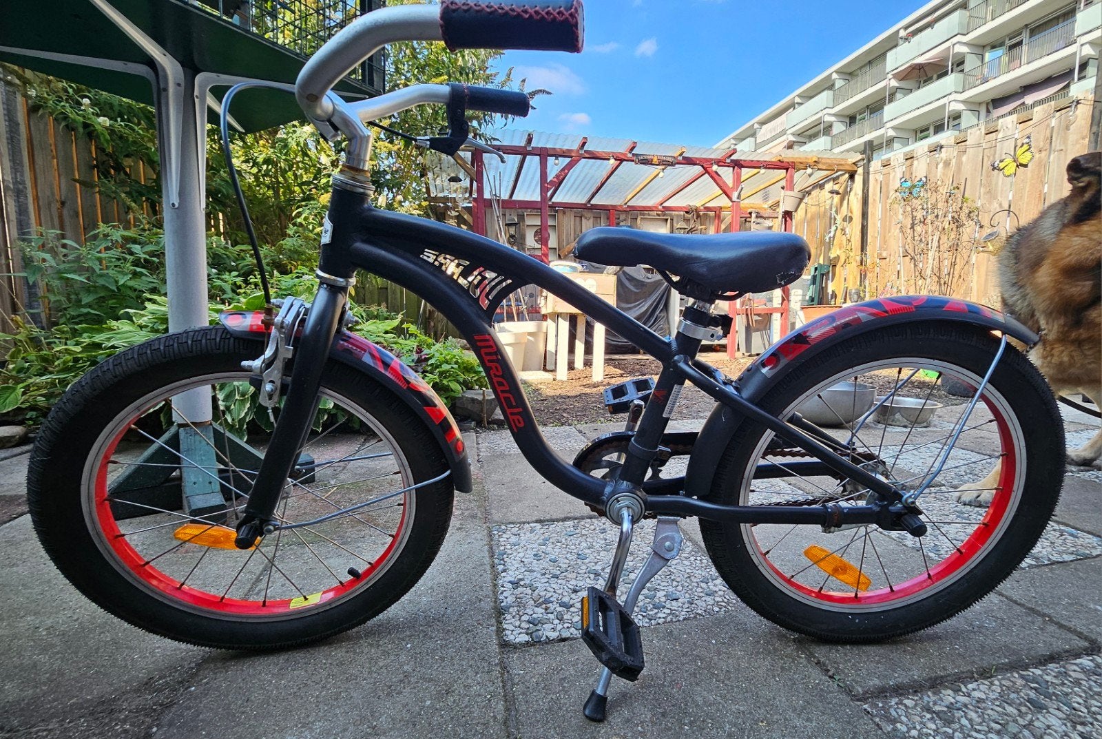 Volare Miracle Cruiser Kinderfiets - 18 inch - Mat Zwart, Gebruikt, Velgrem, Minder dan 49 cm, Ophalen