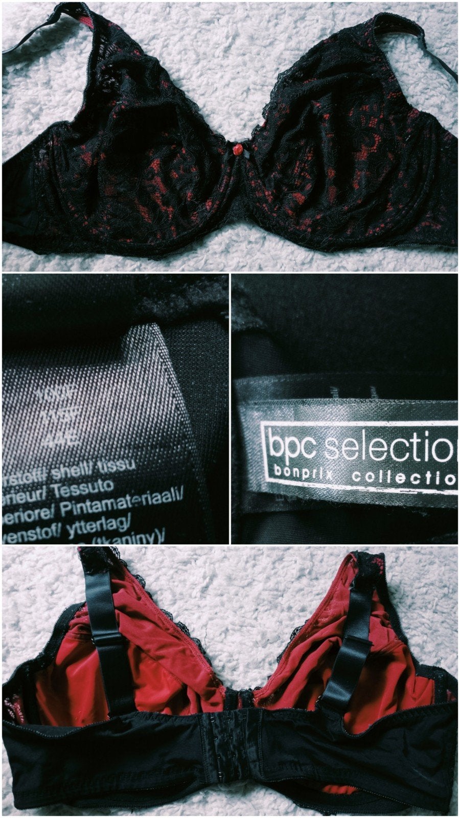 BPC Selection Bonprix, Zwart/Rode Kanten BH, Bonprix, Ophalen of Verzenden, Zwart, BH