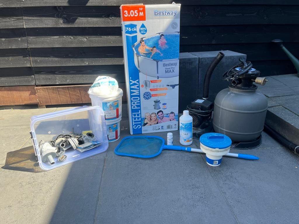 Bestway Steel Pro MAX Zwembad Set - Compleet Pakket, Ophalen, Minder dan 80 cm, Rond, 300 cm of meer