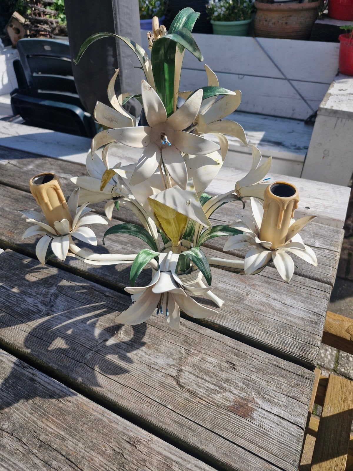 Vintage Italiaanse Kroonluchter Jaren '30 - Brocante Stijl, Huis en Inrichting, Lampen | Kroonluchters, Ophalen of Verzenden
