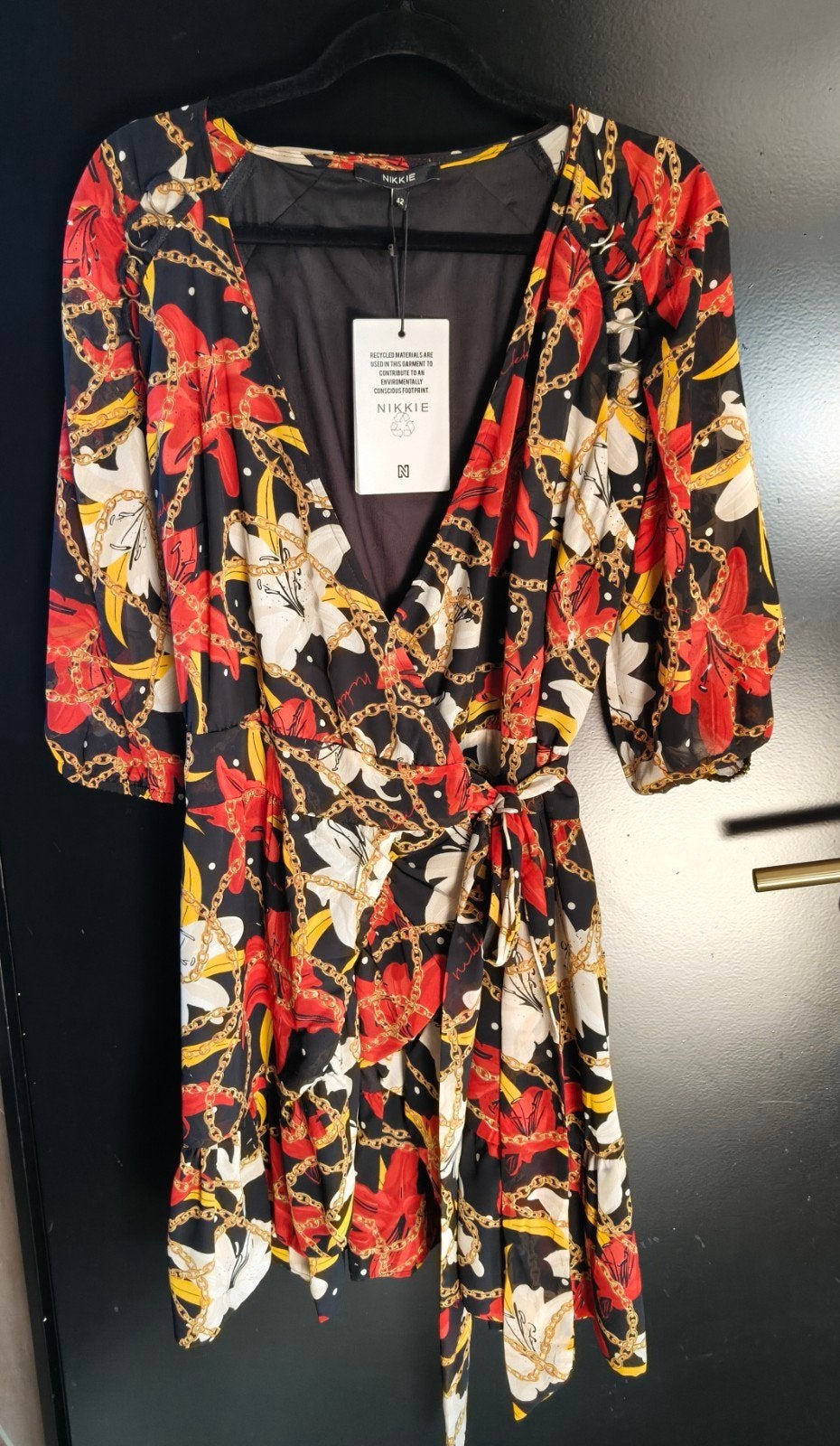 Nikkie Deerfield Dress met graphic print - Maat 42, Nieuw, Meerkleurig, Maat 42/44 (L), Nieuw, Ophalen of Verzenden