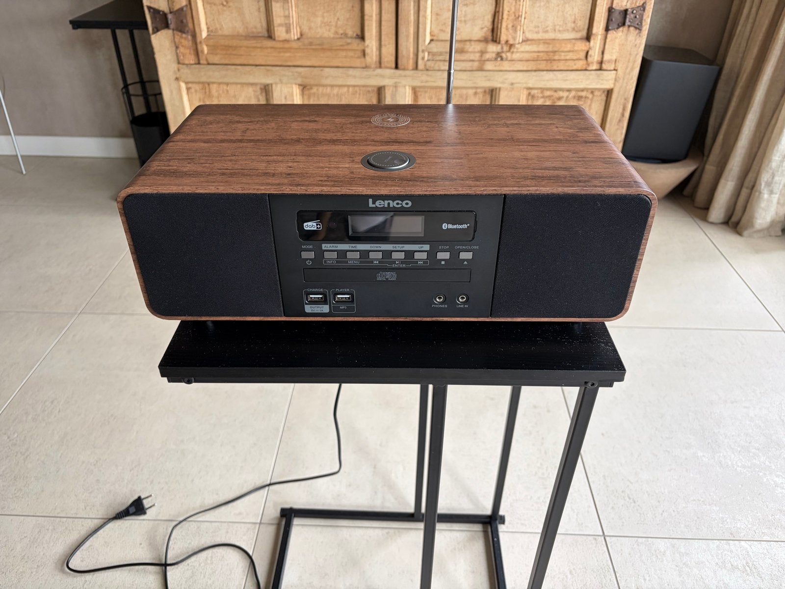 Lenco DAR-051WD Tafelradio DAB+/FM/CD/Bluetooth/Hout, Ophalen, Zo goed als nieuw, Radio, Met cd-speler