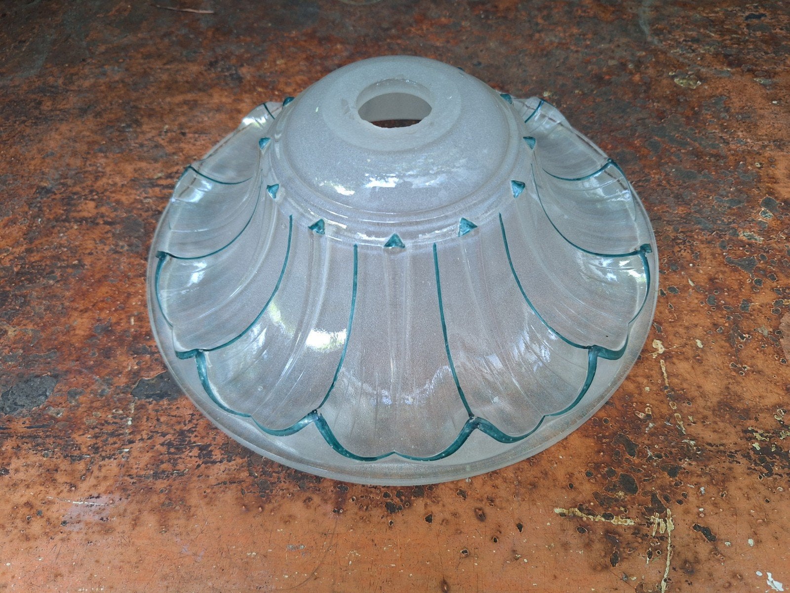 Lampenkap van geetst glas bloemvorm -  Frans, Hanglamp, Wit, Rond, 8 cm