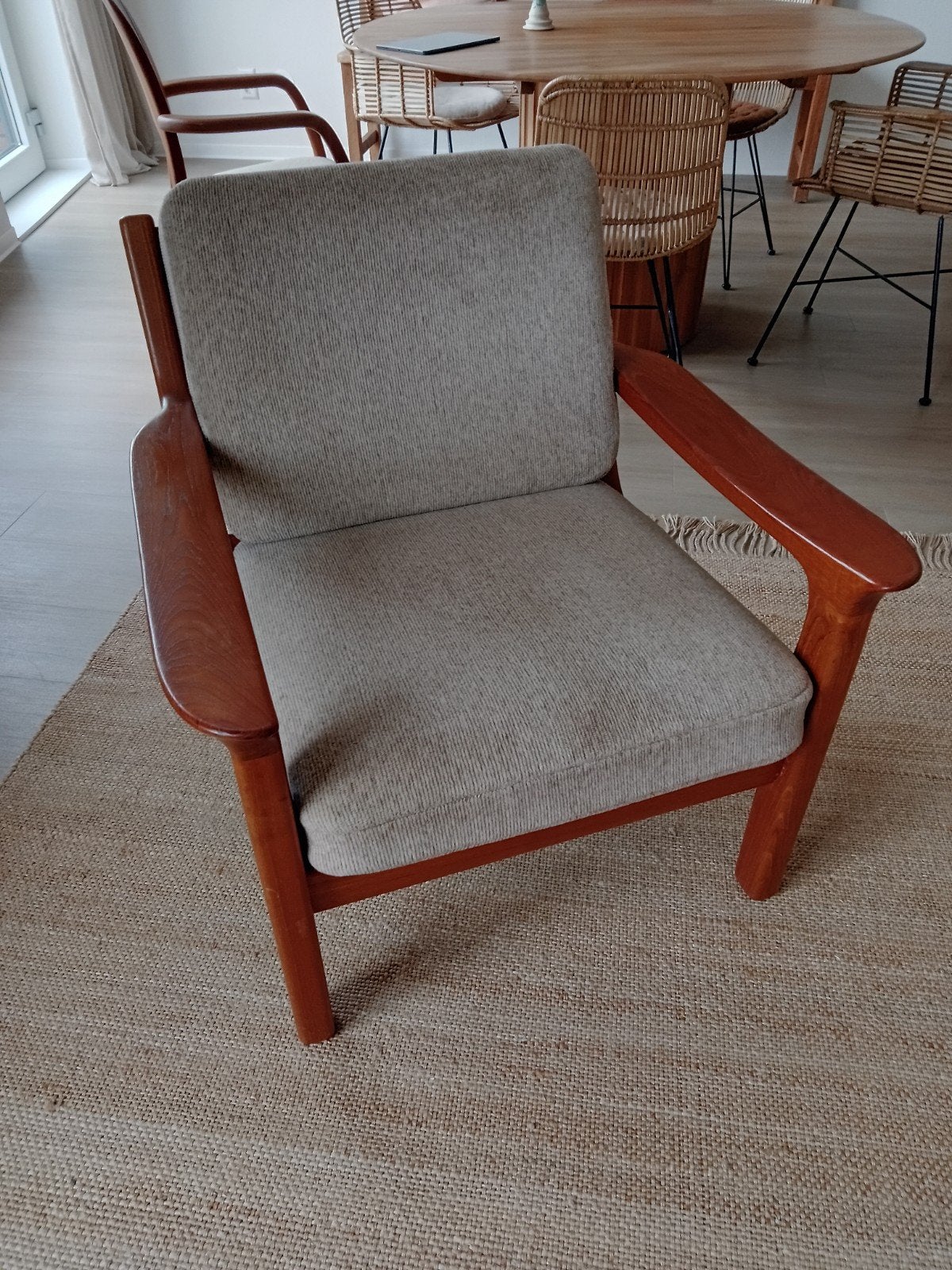 Deens Design Teak Fauteuil - Vintage Jaren 60, Ophalen, Bruin, Zo goed als nieuw, Eén