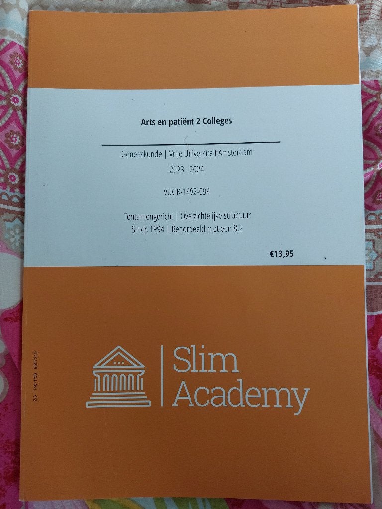 Arts en patient 2 colleges VU slim academy, Ophalen, Slim academy, Beta, WO