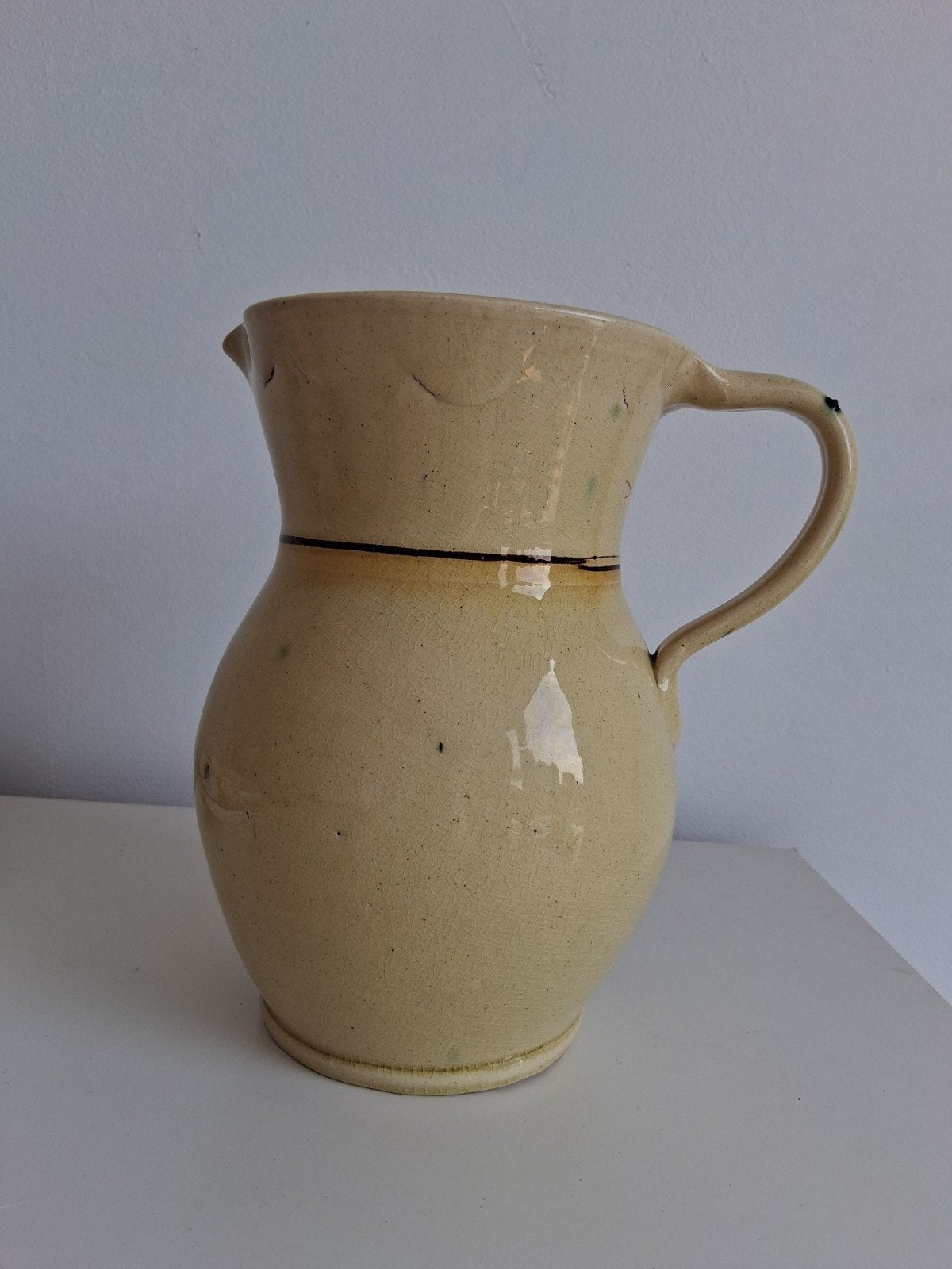 Vintage Aardewerken Kan en Fruitschaal Set, Ophalen