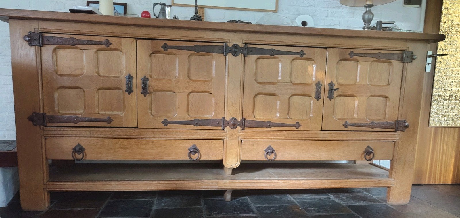 Stevig eiken dressoir l/b/h 260/55/110 in Apeldoorn, Ophalen, Met deur(en), Eikenhout, 200 cm of meer