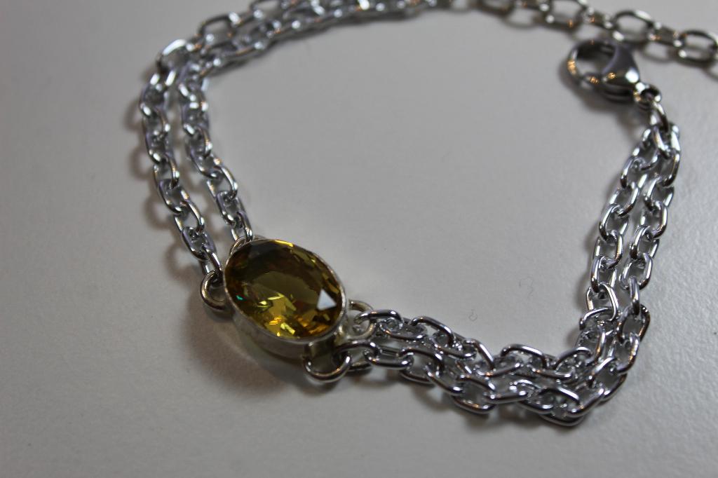 Citrien armband - Geslepen steen, Overige materialen, Ophalen of Verzenden, Zo goed als nieuw, Met edelsteen