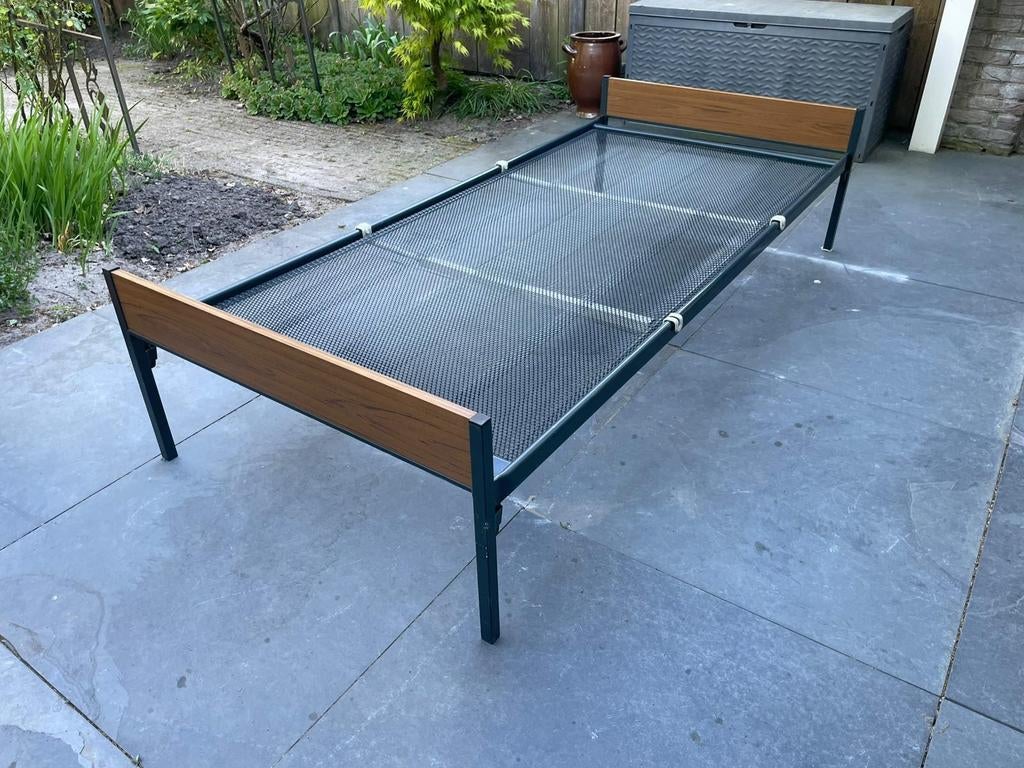 Retro 1 persoonsbed, Huis en Inrichting, Ophalen, Gebruikt, Eenpersoons, 90 cm
