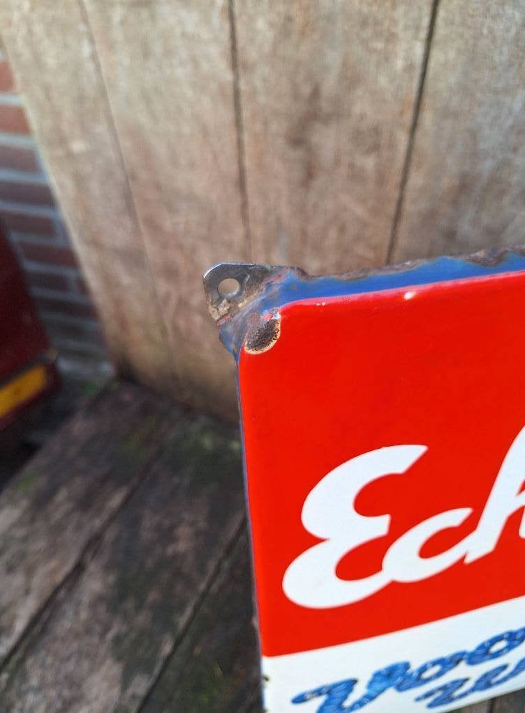 Mooi emaille bord van Echfalon Alkalivrij voor wol🧶, Reclamebord, Gebruikt, ., Ophalen of Verzenden