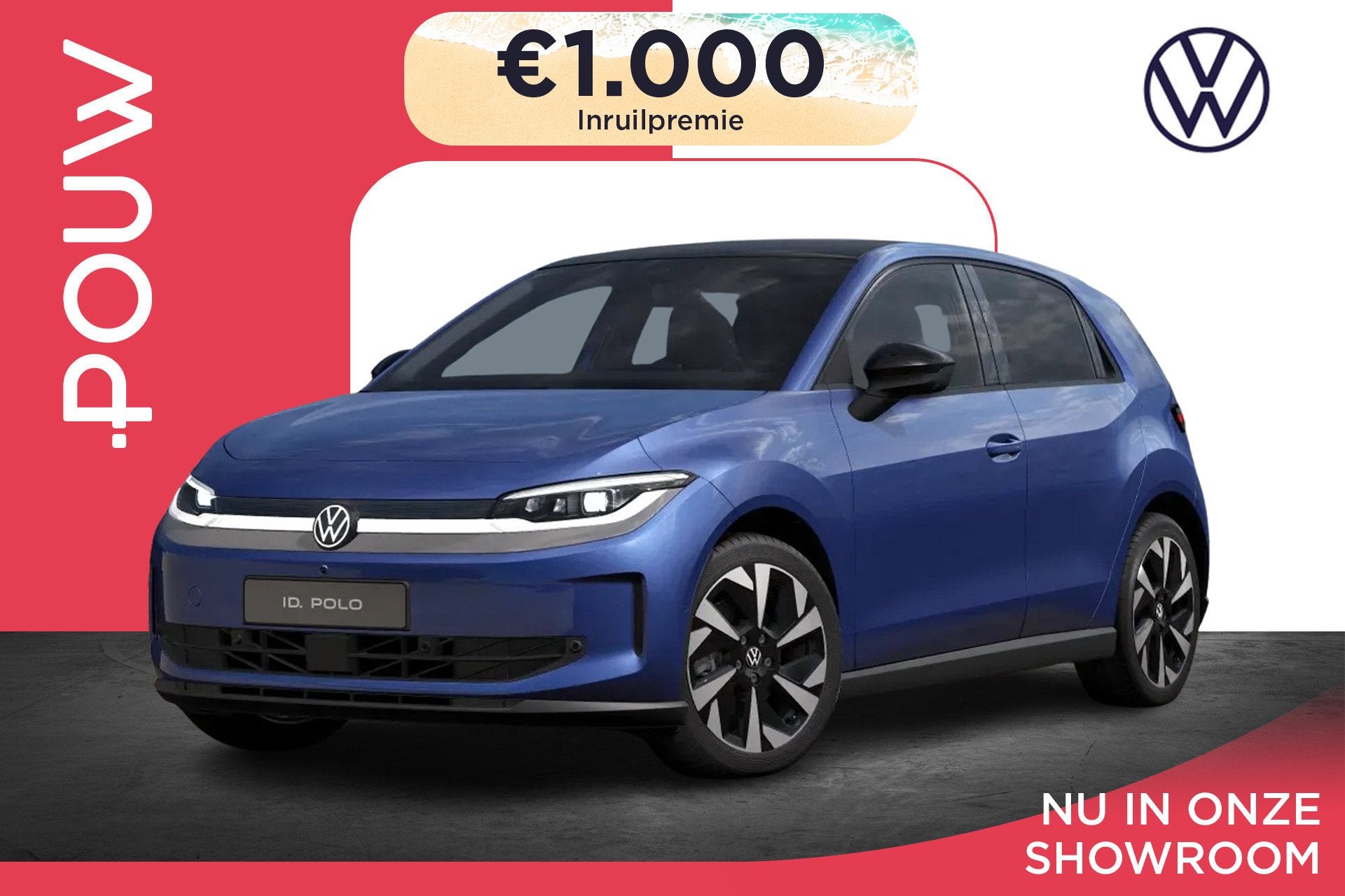 Volkswagen ID. Polo Style First Edition 211pk 52 kWh | Massa, 12 maanden, Stof, Zwart, Blauw