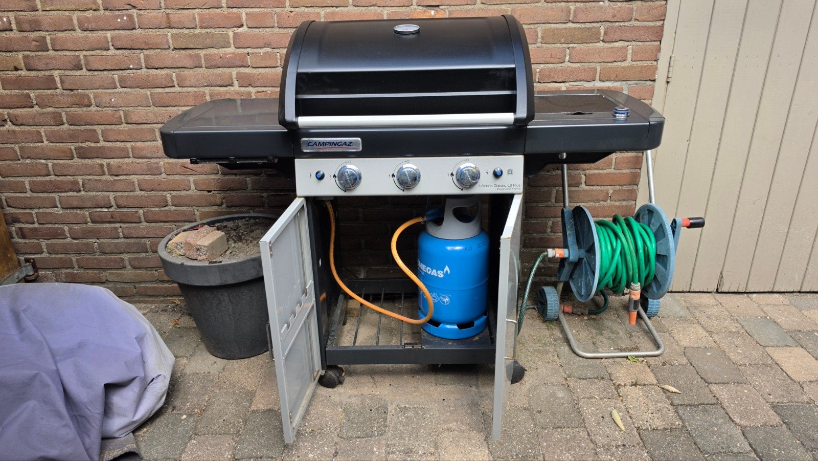 Campingaz gasbarbecue met 3 branders en zijbrander, Ophalen, Gebruikt, Campingaz
