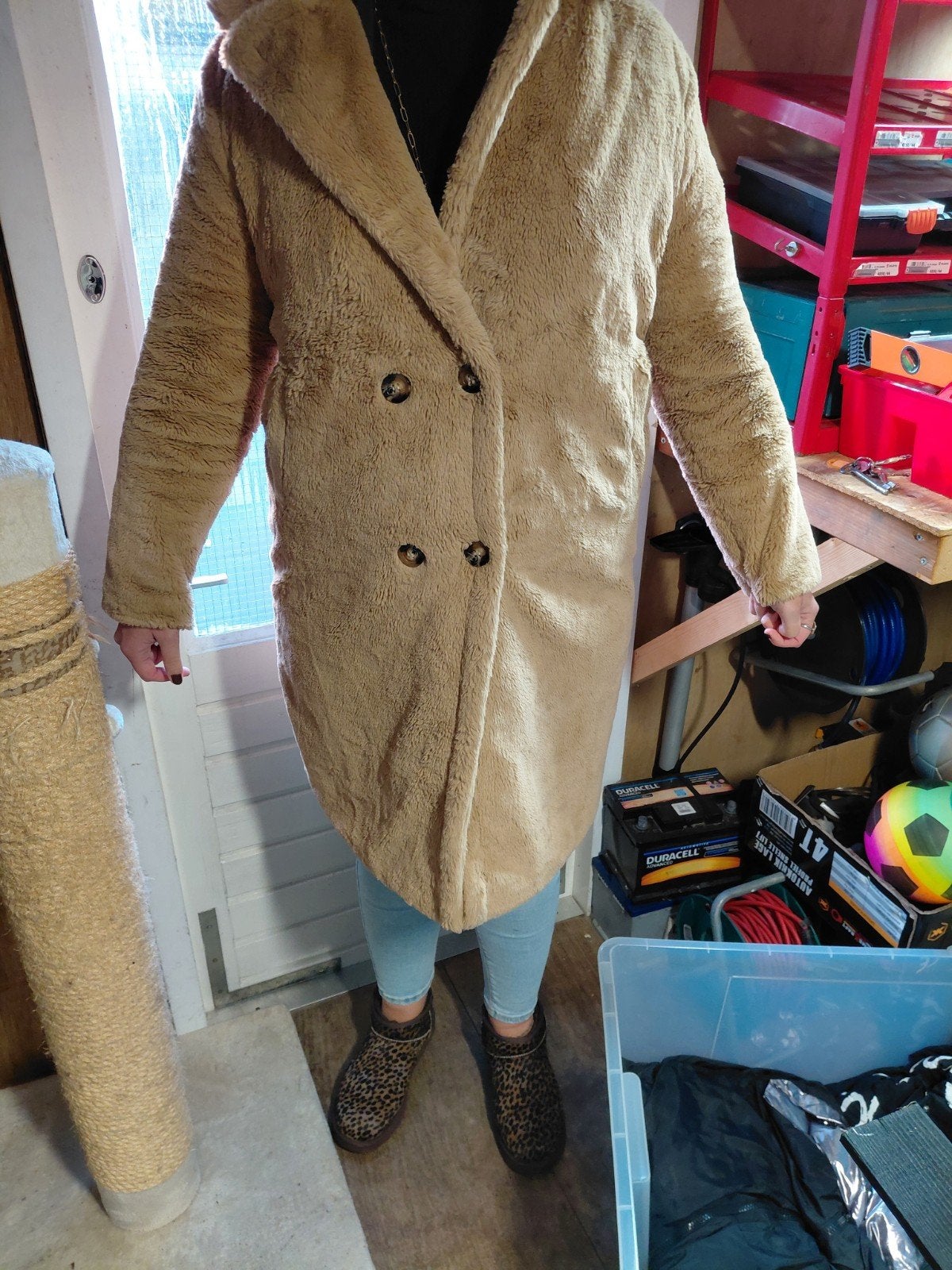 Teddy jas beige maat L, Kleding | Dames, Jassen | Winter, Beige, Maat 42/44 (L), Ophalen of Verzenden, Onbekend