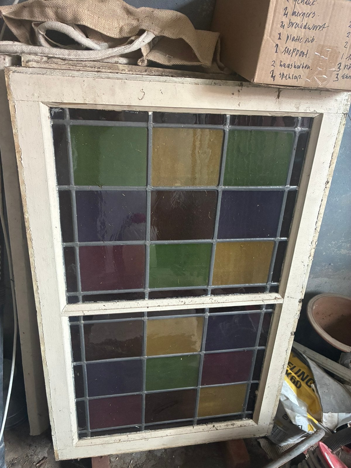 Glas in lood ramen/bovenlichten, Ophalen, Gevelraam of Ruit, Minder dan 80 cm, Glas in lood