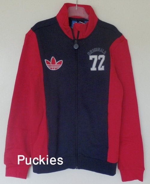 Adidas sweatvest navy/rood maat 152 NIEUW (10379) a, Kinderen en Baby's, Kinderkleding | Maat 152, Adidas, Trui of Vest, Nieuw