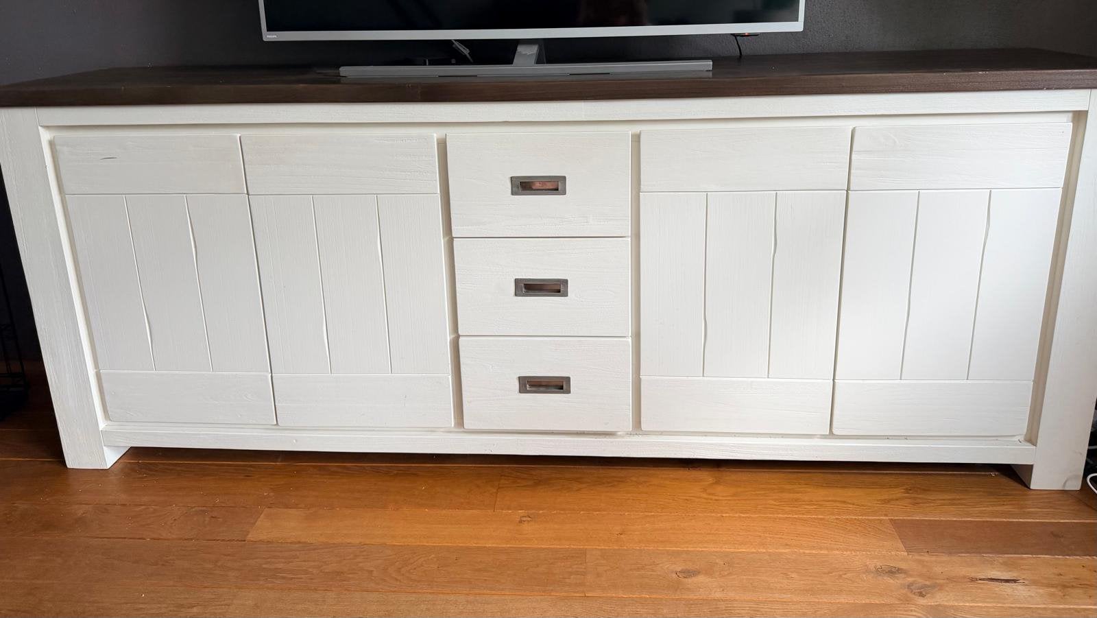 Deaumain dressoir 4 deuren en 3 lades, Huis en Inrichting, Ophalen, Gebruikt, Met lade(s), Landelijk