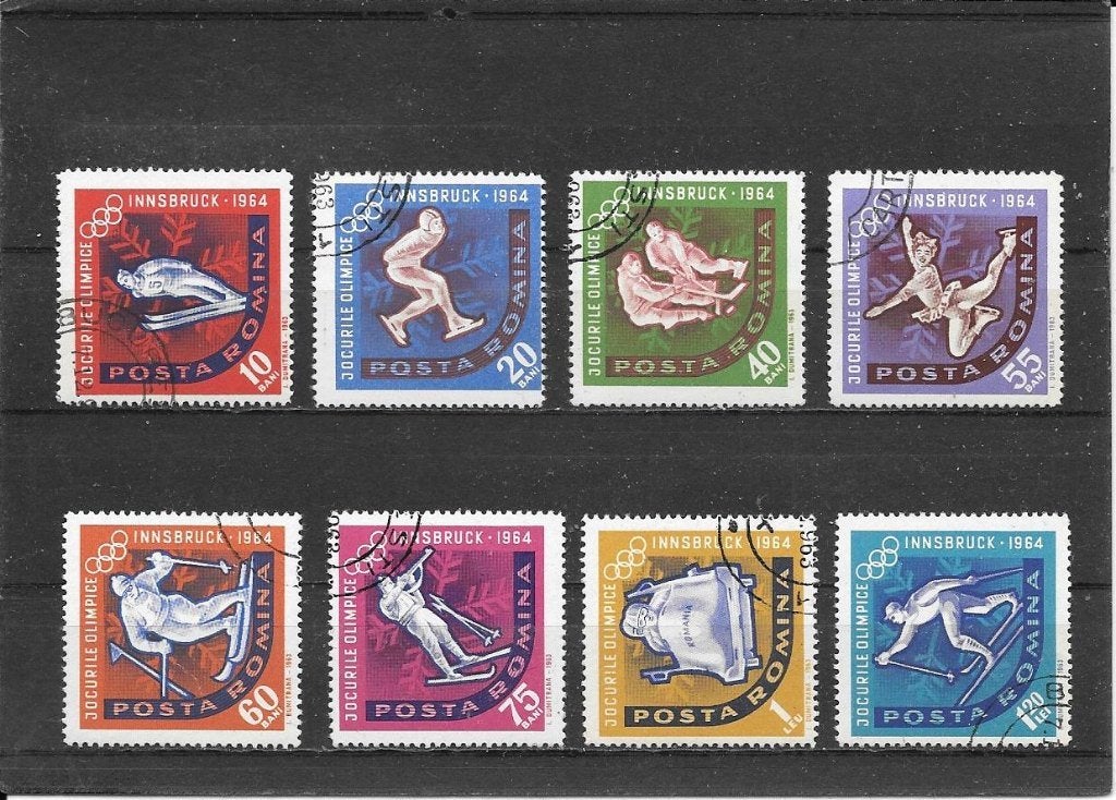 Roemenië Olympische spelen Innsbruck, Postzegels en Munten, Ophalen of Verzenden, Overige landen, Gestempeld