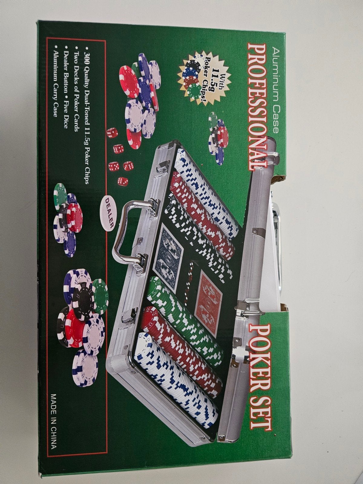 Professionele Poker Set nieuw met 300 Chips in Aluminium Kof, Vijf spelers of meer, Ophalen, Nieuw, Onbekend