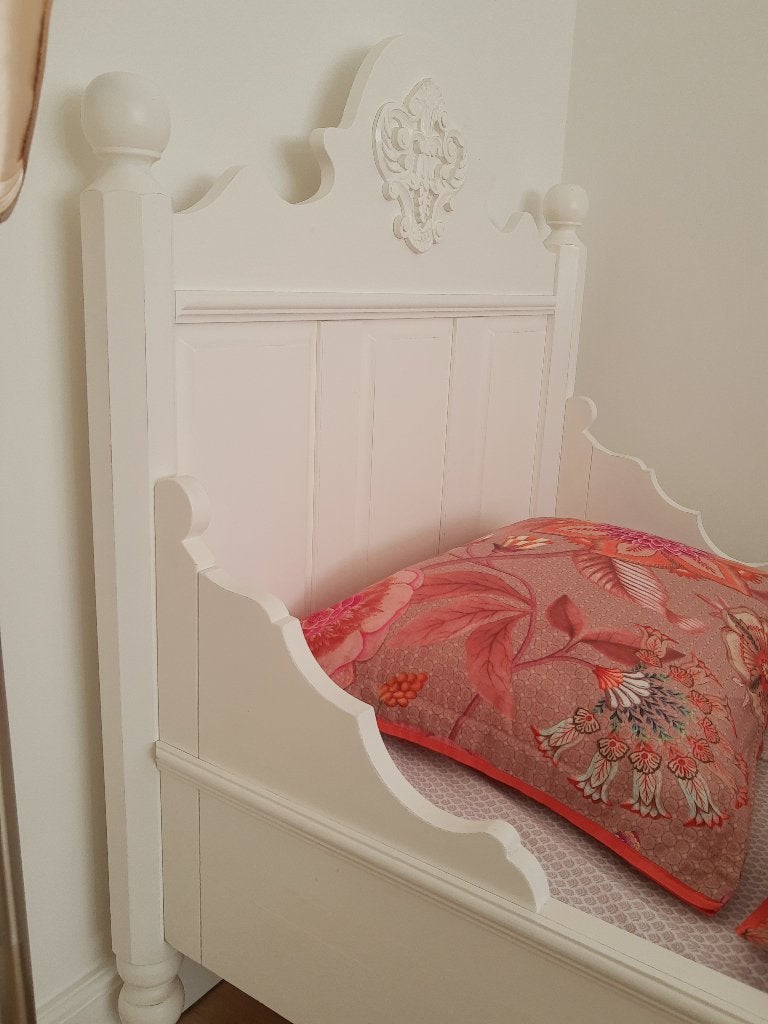 Opsetims wit hout peuterbed 150cm + kinderbed 200cm meisje, Kinderen en Baby's, Kinderkamer | Bedden, 70 tot 85 cm, Zo goed als nieuw