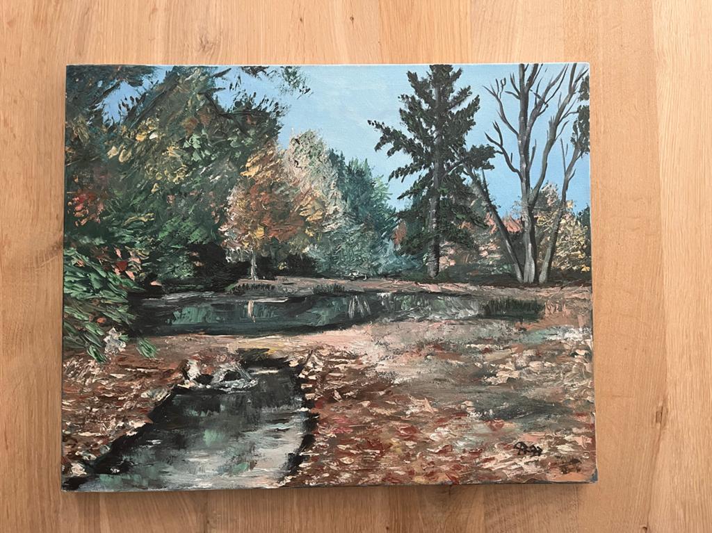 Schilderij Bokrijk - Landschap van Carloman 1993, Ophalen of Verzenden