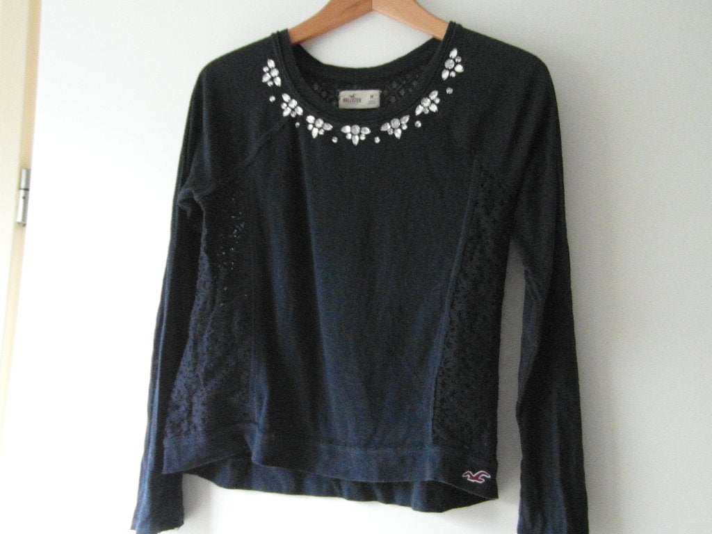 dames shirt truitje  Mt 38  Hollister d- blauw  Fraai model, Kleding | Dames, Truien en Vesten, Ophalen of Verzenden, Zo goed als nieuw